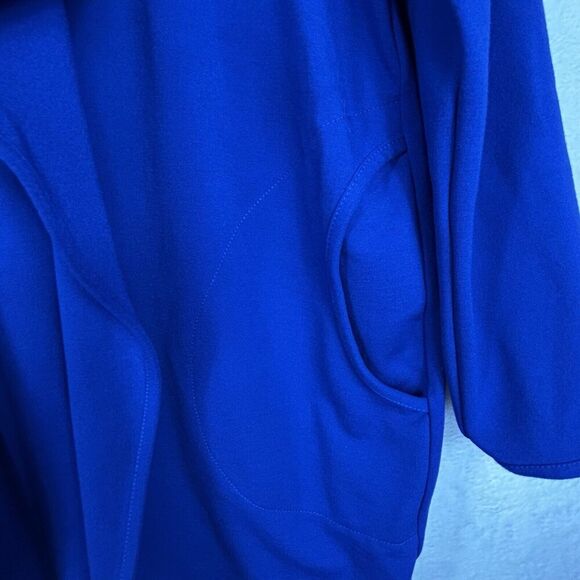 Clara Sun Woo Jacket Size S Royal Blue Drape Open Front Lagenlook Oversized - Picture 4 of 10